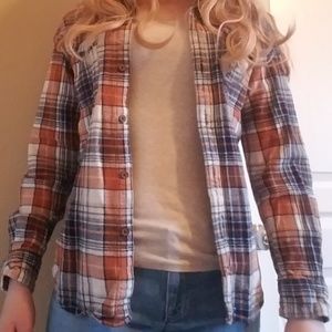 Mossimo Orange Button-Up Flannel